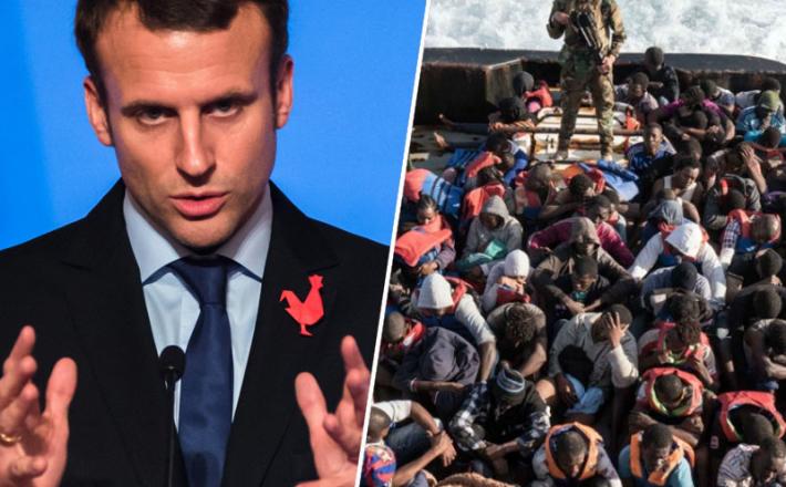 Emmanuel Macron in migranti