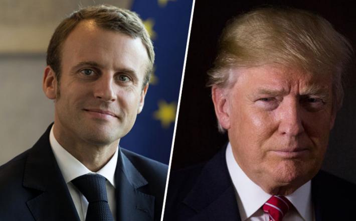 Emmanuel Macron in Donald Trump