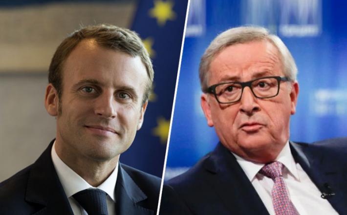 Emmanuel Macron in Jean Claude Juncker