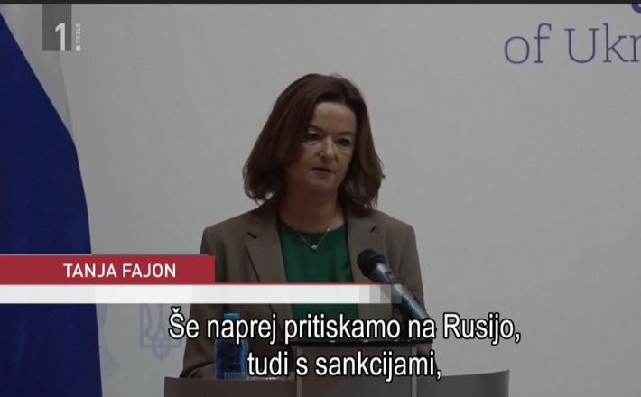 Tanja Fajon znova v Kijevu... Vir: RTV SLO, posnetek zaslona Tanja Fajon znova v Kijevu...Vir: RTV SLO