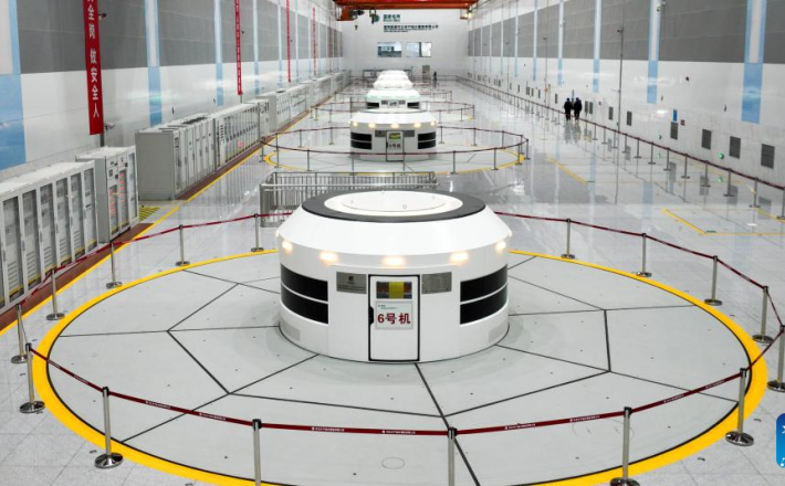 Podzemeljski prostori hidroelektrarne, posneti z dronom 31.12.2024 (Vir: Wang Liqun/Xinhua)