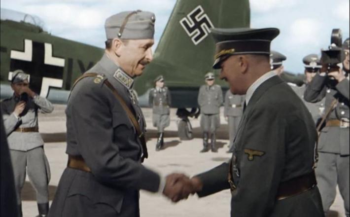 Finsko iskanje rešitve za Ukrajino....Carl Gustaf Emil Mannerheim in Hitler Vir: Wikipedia