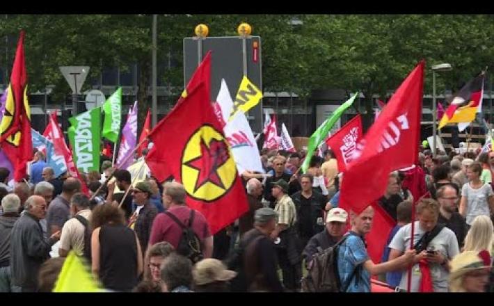 Protesti v Hamburgu na srečanju G20. Vir: You Tube