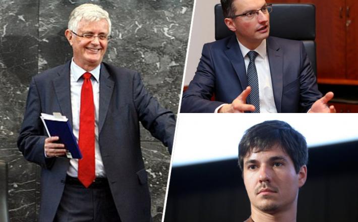 Pavel Gantar, Marjan Šarec in Luka Mesec