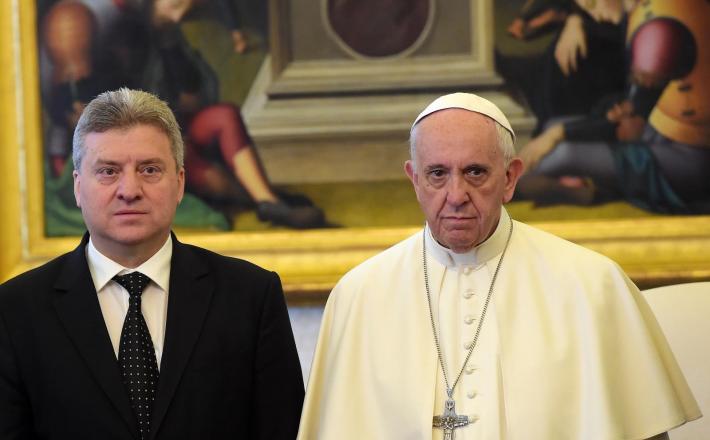 Gjorge Ivanov in papež Frančišek Vir:Pixell