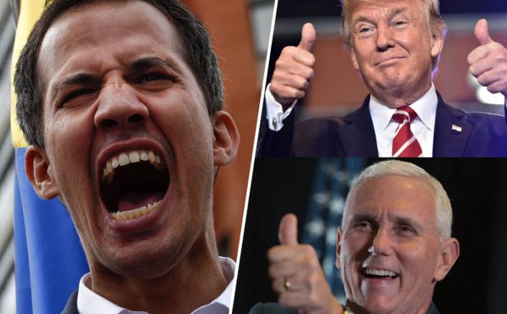 Guaido, Trump in Pence