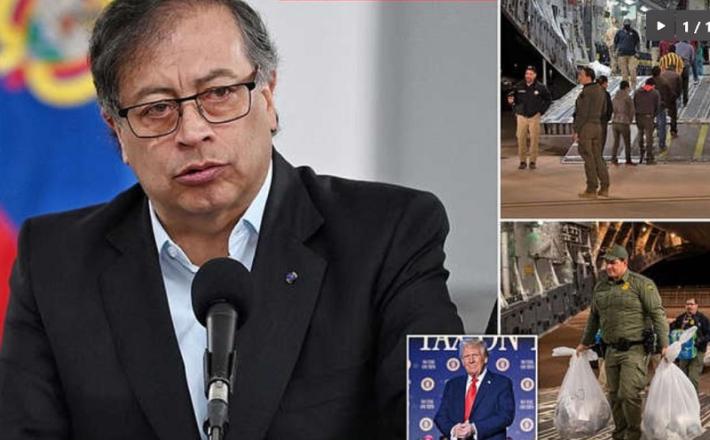 Gustavo Petro in deportirancci iz ZDA  Vir: X