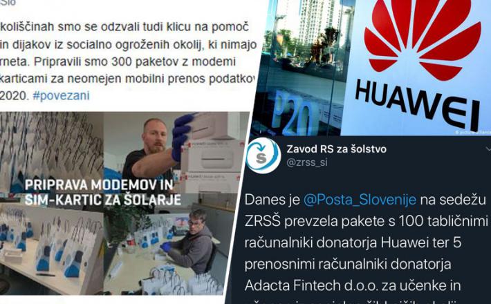 Huawei podarja tablice in modeme slovenskim otrokom