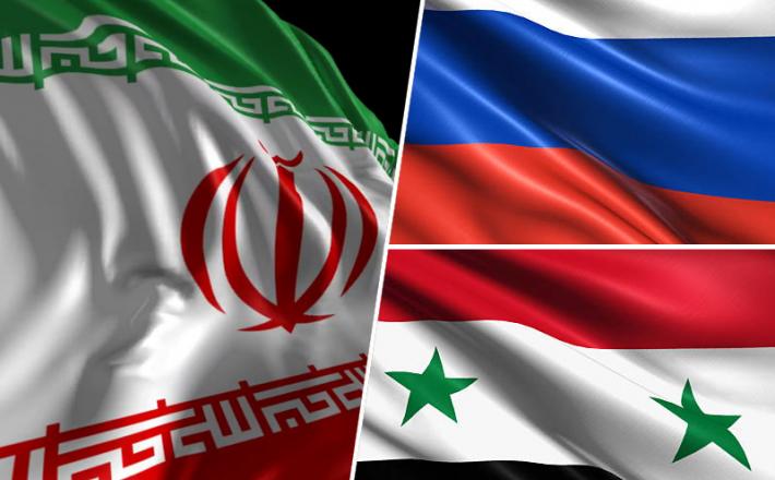 Iran, Rusija in Sirija zastava