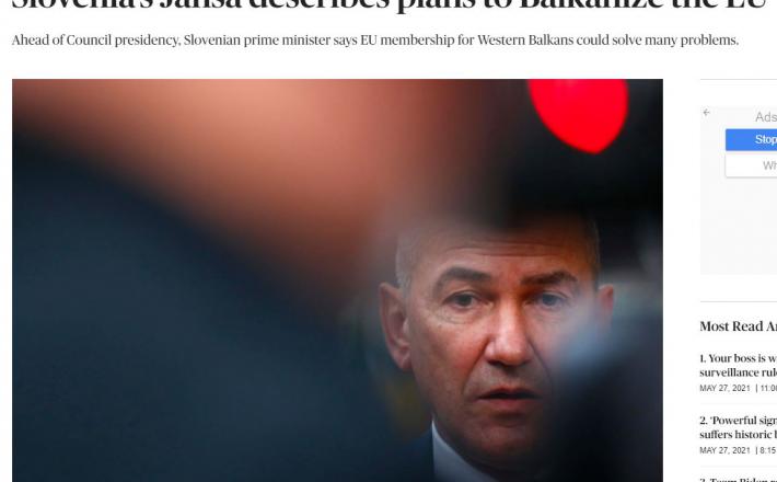 Politico: Janša bo poskrbel za balkanizacijo EU