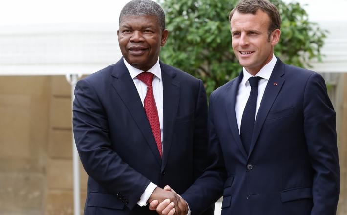 Joao Lourenco, predsednik Angole in Emmanuel Macron Vir:Pixell