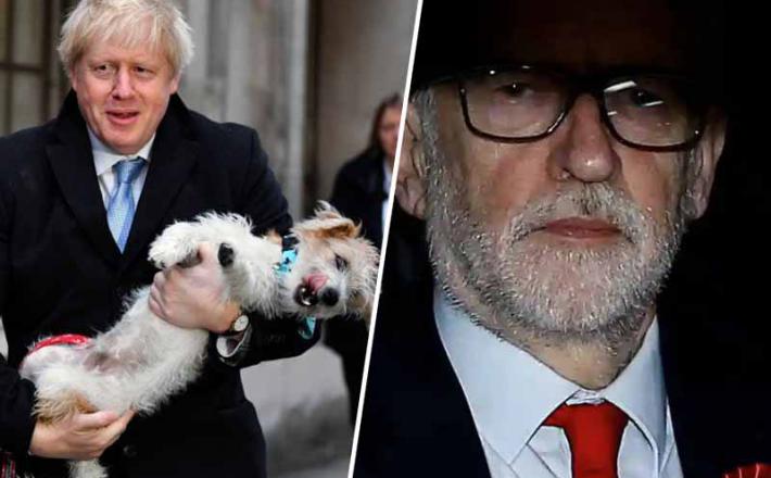 Boris Johnson in Jeremy Corbyn