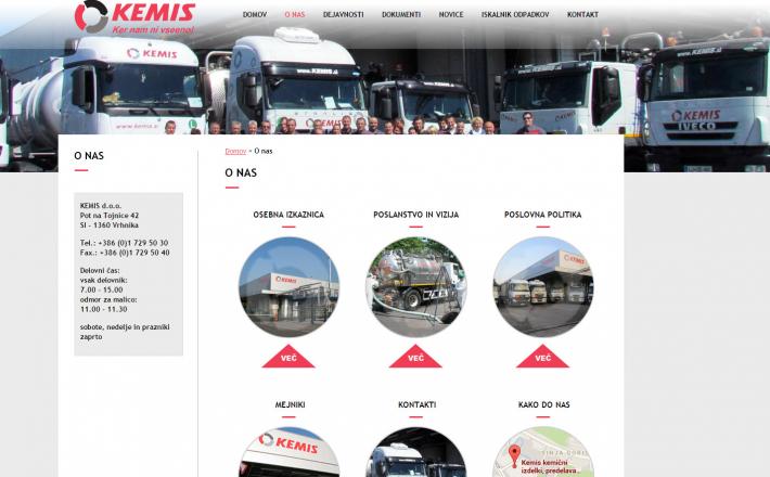 Kemis spletna stran
