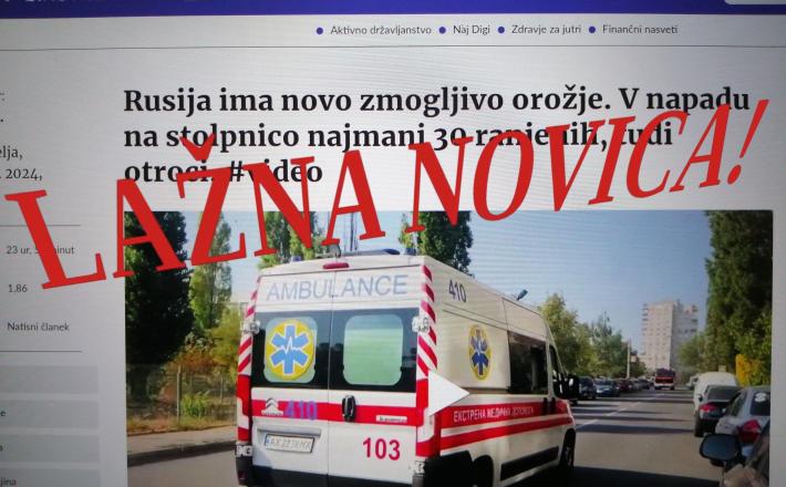 Lažna novica, plačana z davkoplačevalskim denarjem Vir: Posnetek zaslona