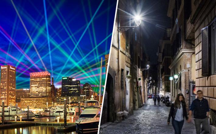 Svetlobno LED onesnaženje v mestih