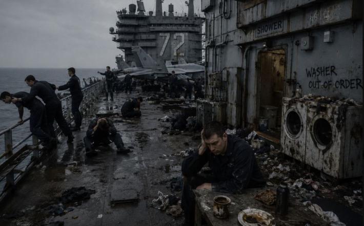 Letalonosilka USS George Washington je prispela na Bližnji vzhod, da bi nadomestila USS Abraham Lincoln, ki je 21. novembra lani zapustila San Diego s približno 5000 člani posadke. Vir: Posnetek zaslona, X
