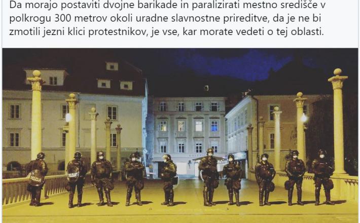 Policisti odganjajo državljane od politikov