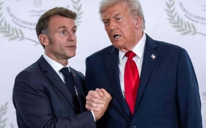 Macron in Trump Vir: X