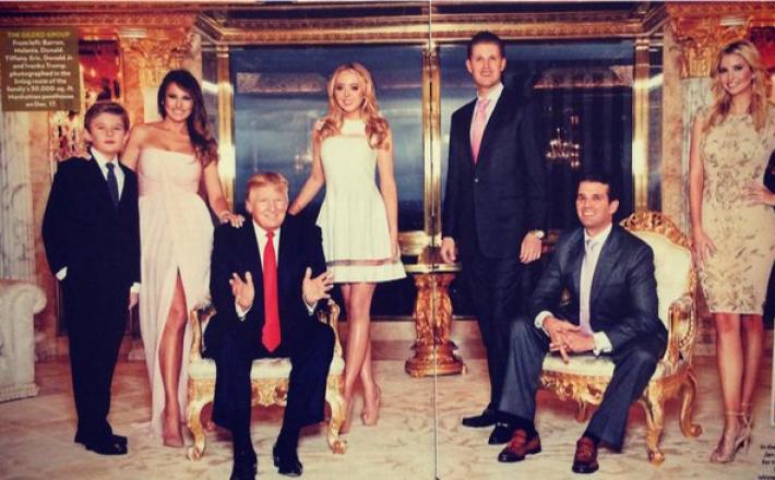 Donald Trump v stanovanju z družino