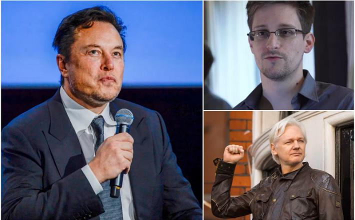 Musk, Snowden in Assange