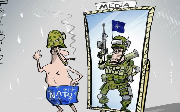 Tako se v svojih medijih vidita Macron in NATO...
