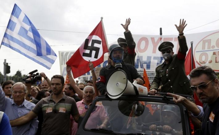 Grčija - protesti proti Nemcem   Vir:Tanjug