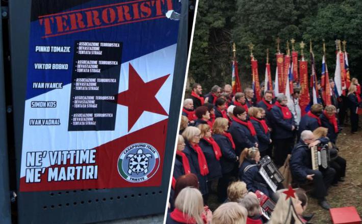 Neofašisti v Opčinah in komemoracija v spomin žrtev fašizma