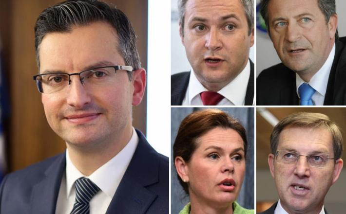 Marjan Šarec, Dejan Židan, Karl Erjavec, Alenka Bratušek, Miro Cerar