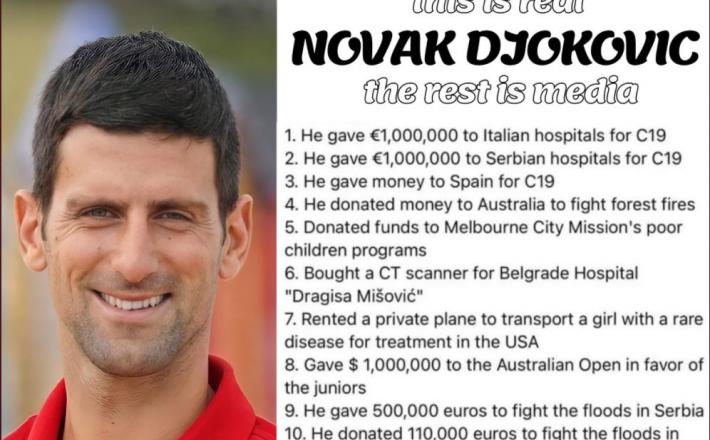 Novak in njegove donacije - samo del
