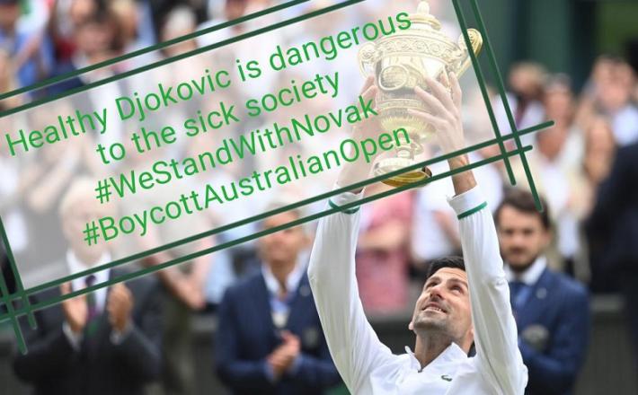 Zdrav Novak Đoković je nevaren za bolno družbo!  Vir: Twitter