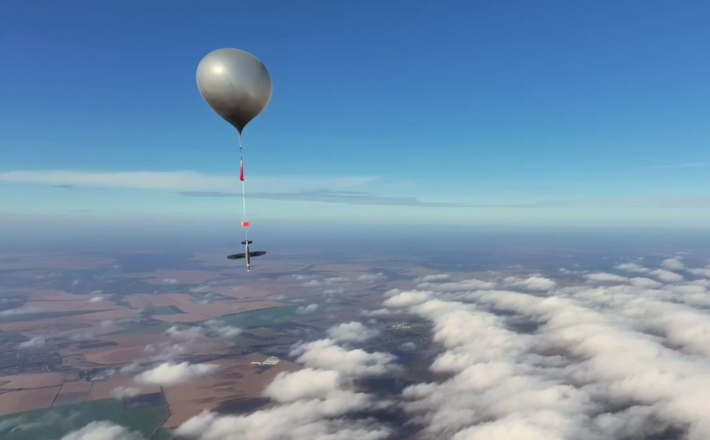 Balon in dron...Vir: Telegram