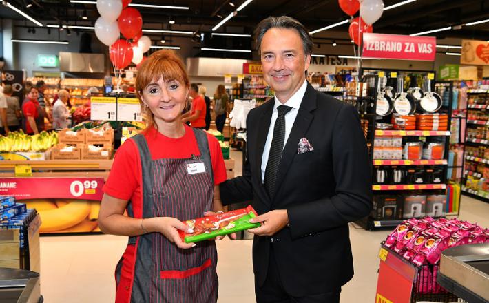 Predsednik uprave Mercatorja in poslovodkinja Tamara Osredkar