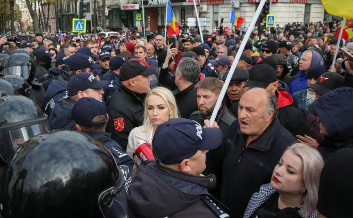 S protivladnih protestov v Moldaviji Vir: X