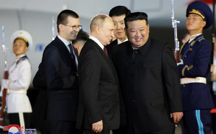 Zaveznika: Ruski predsednik in severnokorejski voditelj