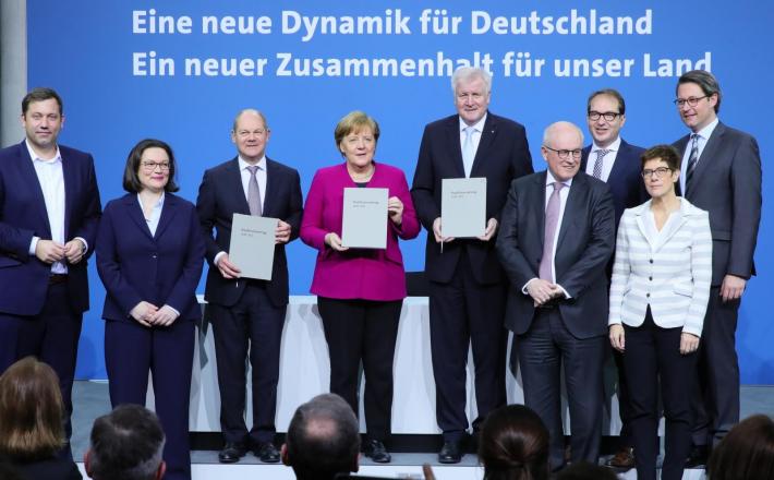 Nemčija, CSU, CDU, SPD, Lars Klingbeil, Andrea Nahles, Olaf Scholz, Angela Merkel, Horst Seehoofer, Alexander Dobrindt,