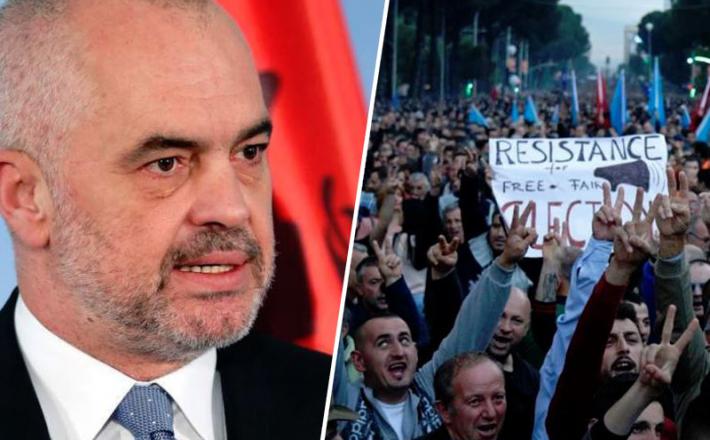 Edi Rama in protesti, Albanija