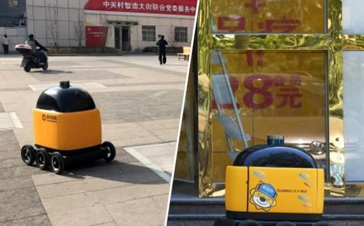 Rumeni robot, dostavljač paketov, Kitajska