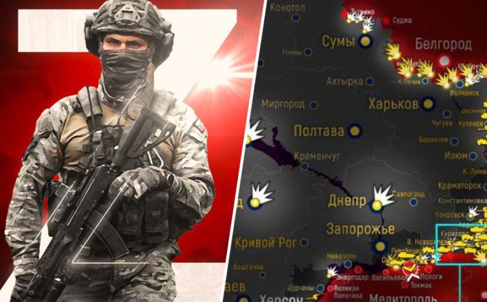 Ruski vojak in fronta, na kateri poteka demilitarizacija ukrajinske NATO vojske