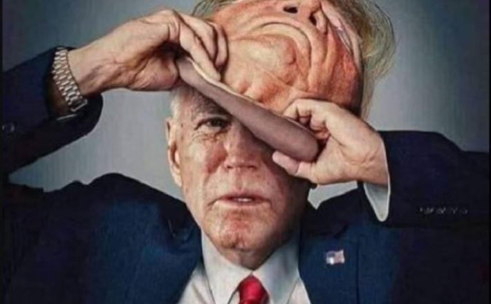 Sneta maska Donalda Trumpa...Vir: X