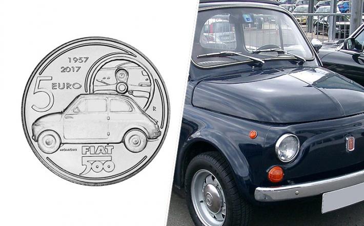 Srebrn kovanec FIAT 500