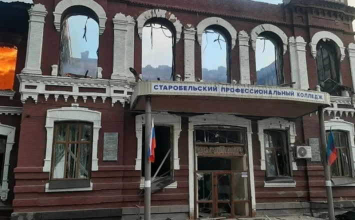 Stavba v Starobelsku...Vir: Telegram