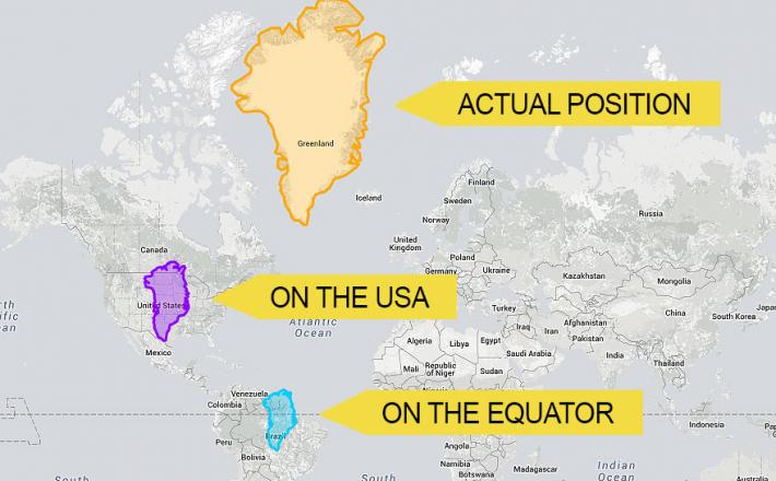 Mapa svet Grenlandija
