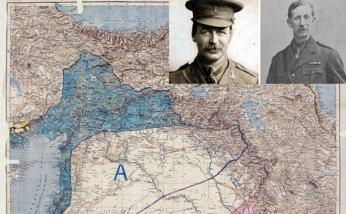 Sporazum Sykes-Picot, zemljevid ozemeljske razdelitve