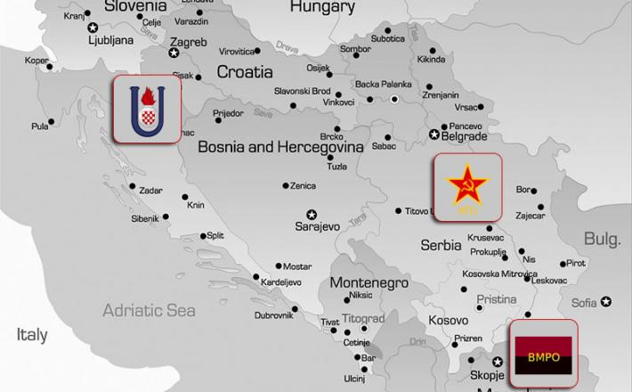 Terorizem mapa Jugoslavije
