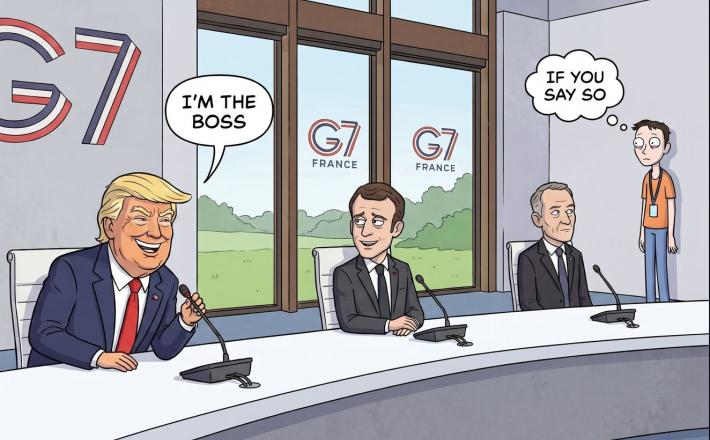 Trump na vrhu G7: »Jaz sem šef.« Vir: X, posnetek zaslona