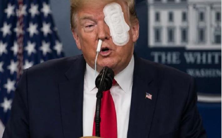 Fotomontaža: Se bo takšen Trump pojavil jutri? Vir: X