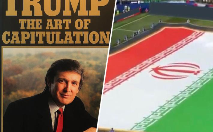 Umetnost kapitulacije: Trump in iranska zastava v Los Angelesu