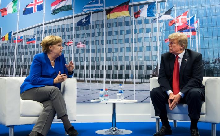 Angela Merkel in Donald Trump Vir:Pixell