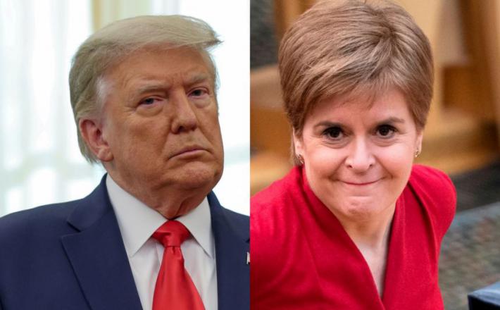 Donald Trump in Nicole Sturgeon. Vir: Twitter