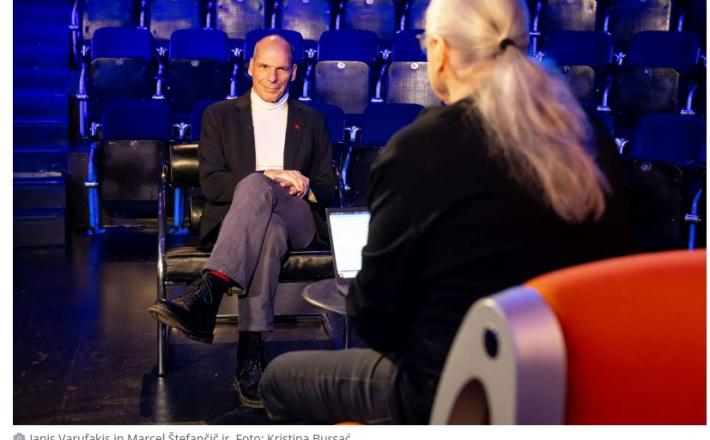 Varoufakis in Marcel. Vir: RTV SLO, posnetek zaslona Varufakis in Marcel Vir: RTV SLO, posnetek zaslona